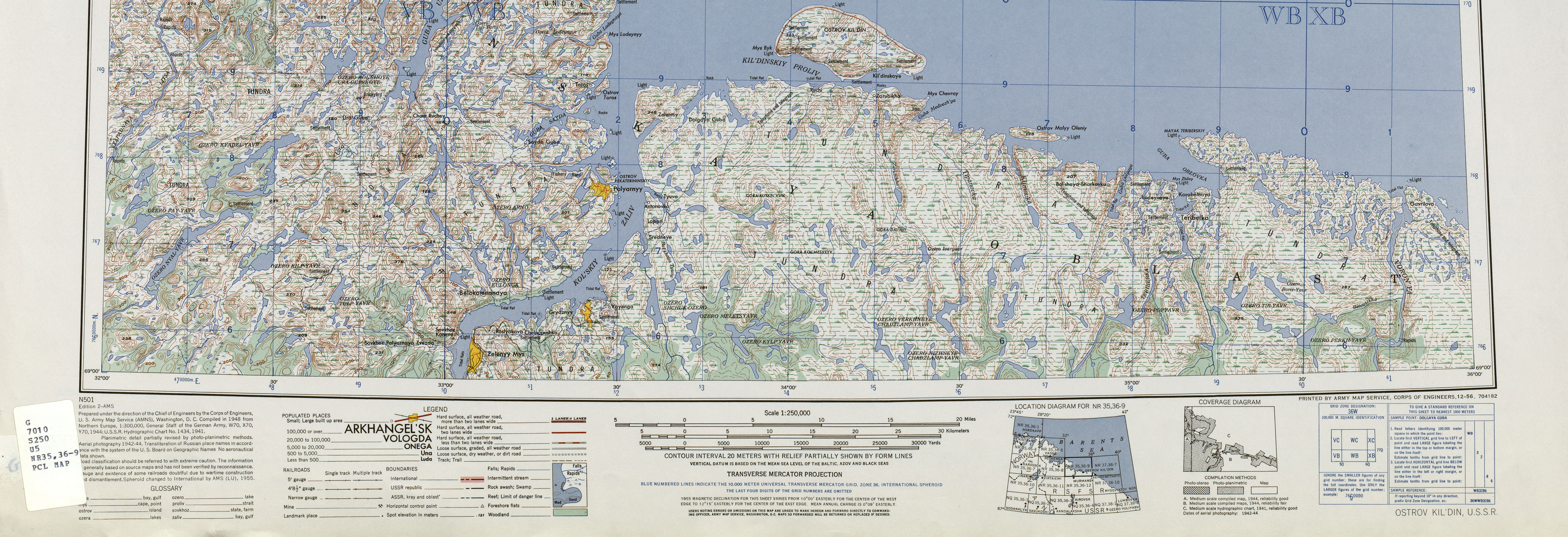 Остров Кильдин на карте Мурманской