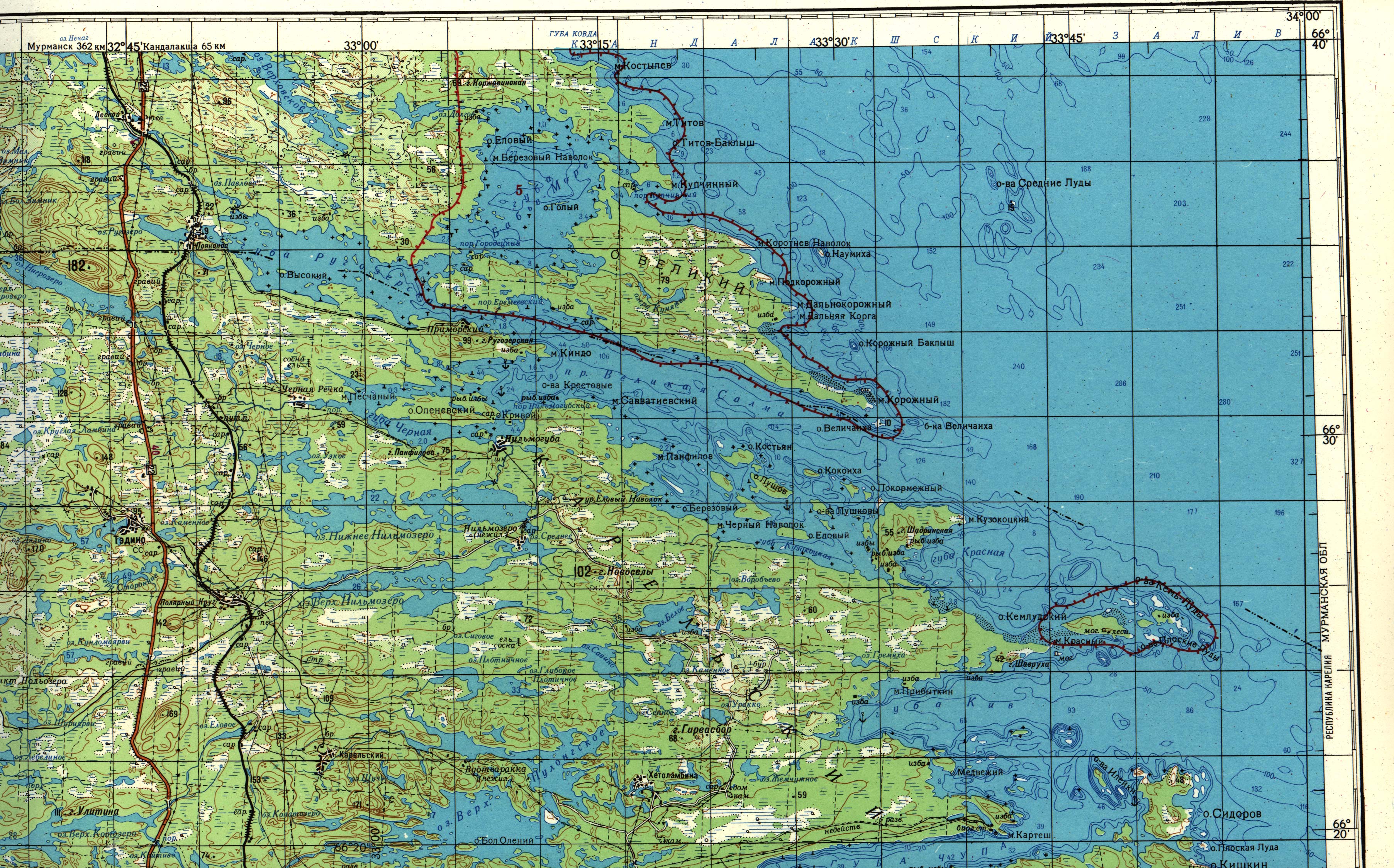 Остров Великий Кандалакшский заповедник на карте